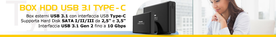 Box per Hard Disk USB 3.1 Type-C 10 Gbps